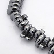 Electroplate Non-magnetic Synthetic Hematite Beads Strands, Magatama, Black Plated, 10x6x4mm, Hole: 2mm, about 101pcs/strand, 15.7 inch(G-J228-02)