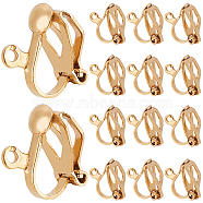 80Pcs 304 Stainless Steel Clip-on Earring Findings, with Loops, Real 18K Gold Plated, 12x6x11mm, Hole: 1.2mm(STAS-SP0001-25G)