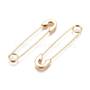 Ion Plating(IP) 304 Stainless Steel Dangle Earrings, Safety Pin Shape, Real 18K Gold Plated, 38x8x1.5mm, Pin: 0.8mm(EJEW-F254-01G)