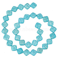 1Strand Dyed Natural Howlite Beads Strands, Rhombus, 11x11x5mm, about 34pcs/strand, 15.55 inch(39.5cm)(G-AR0005-40)