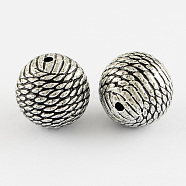 Round Antique Acrylic Beads, Antique Silver Plated, 20mm, Hole: 2mm(X-PACR-S208-36AS)