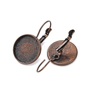 Brass Leverback Earring Findings, Lead Free and Cadmium Free, Red Copper, 30x18mm, Tray: 16mm(KK-C1244-16mm-R-NR)