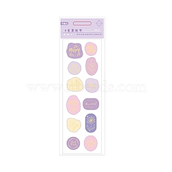 PVC Self Adhesive Sealing Wax Stamp Stickers for Wedding Invitations Valentine's Day Envelope Cards Gift Wrapping Scrapbooking, Medium Purple, 171x58mm, 12pcs/sheet(PW-WG42527-05)