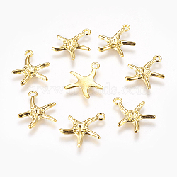 Starfish/Sea Stars Alloy Pendant Rhinestone Settings, Lead Free and Cadmium Free, Golden, about 22mm long, 19.5mm wide, 2mm thick, hole: 2mm(X-EA4033Y-G)