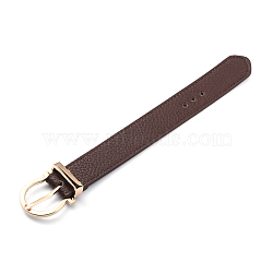 PU Leather Watch Bands, with Alloy Findings, Coconut Brown, 10x1-1/2x1/2 inch(25.25x3.9x1.2cm)(BJEW-I299-03D-KCG)