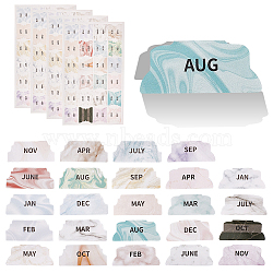 Gradient Color monthly Planner Self-Adhesive Tabs Stickers, The Day of Week Lable Stickers, for Notebooks, White, 250x150x0.1mm, Sticker: 35x30mm, 24pcs/sheet, 10 sheets/set(DIY-WH0308-187B)