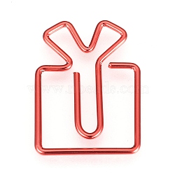 Christmas Gift Iron Paper Clips, Cute Paper Clips, Funny Bookmark Marking Clips, Red, 22x17x1mm(TOOL-F013-03B)