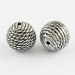 Round Antique Acrylic Beads, Antique Silver, 20mm, Hole: 2mm(X-PACR-S208-36AS)