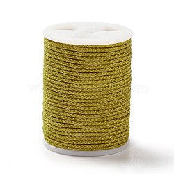 Braided Nylon Threads, Mambo Thread, with Spool, for Jewelry Making, Round, Goldenrod, 1mm, about 6 yards/roll(NWIR-D056-01E)