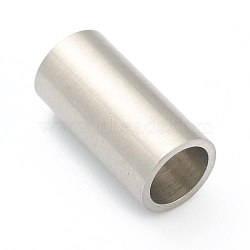 304 Stainless Steel Magnetic Clasps with Glue-in Ends, Column, Stainless Steel Color, Hole: 6mm, 16mm(STAS-B017-01D-P)
