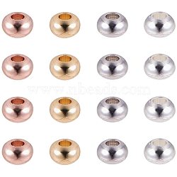 Brass Spacer Beads, Lead Free & Cadmium Free, Rondelle, Mixed Color, 6x4mm, Hole: 2mm, about  20pcs/color, 80pcs/set(KK-PH0035-23)