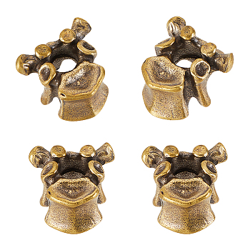 Brass Beads, Bone, Antique Bronze, 20x18x13mm, Hole: 6mm, 4pcs/box