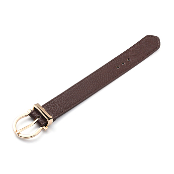 PU Leather Watch Bands, with Alloy Findings, Coconut Brown, 10x1-1/2x1/2 inch(25.25x3.9x1.2cm)