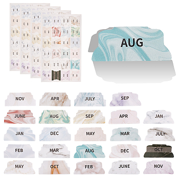 Gradient Color monthly Planner Self-Adhesive Tabs Stickers, The Day of Week Lable Stickers, for Notebooks, White, 250x150x0.1mm, Sticker: 35x30mm, 24pcs/sheet, 10 sheets/set