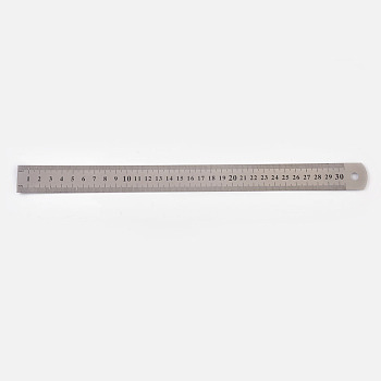Stainless Steel Ruler, 15/20/30cm Metric Rule Precision Double Sided Measuring Tool School & Educational Supplies, Stainless Steel Color, 330x26x0.5mm
