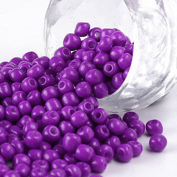 Baking Paint Glass Seed Beads, Medium Orchid, 6/0, 4~5x3~4mm, Hole: 1~2mm, about 4500pcs/bag