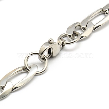 Bracelets avec chaîne figaro mode 304 en acier inoxydable(STAS-A028-B016P)-2