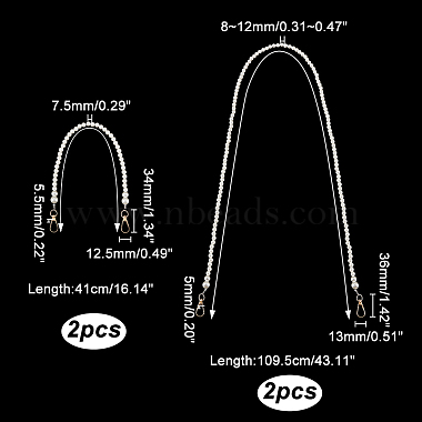 pandahall элитные 4 шт. 2 пластиковые ремни для сумок с имитацией жемчуга(FIND-PH0008-20)-2