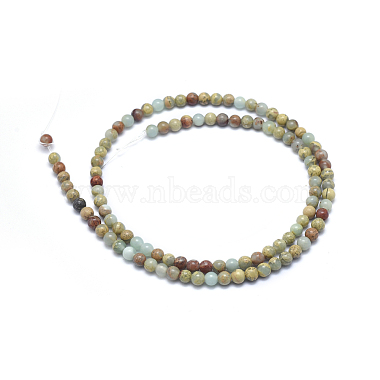 Chapelets de perles en jaspe aqua terra naturel(G-N0128-48-4mm)-2