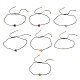 Ensemble de bracelets de cordon de perles rondes en pierre mélangée naturelle et synthétique de style 7pcs 7(BJEW-JB08015)-1