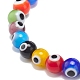 9 pièces 9 couleurs à la main mauvais œil au chalumeau rond perlé extensible bracelets ensemble pour enfants(BJEW-JB08899)-5