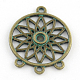 Flower Zinc Alloy Flat Round Tray Chandelier Components Links Cabochon Settings(PALLOY-R065-127-FF)-1