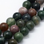 Natural Indian Agate Beads Strands, Round, 4mm, Hole: 0.6mm, about 83~88pcs/strand, 15inch.(G-I199-05-4mm)