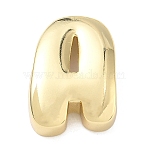 Brass Initial Beads, Real 18K Gold Plated, Long-Lasting Plated, Rack Plating, Lead Free & Cadmium Free, Letter A, 20.5x15.5x7mm, Hole: 8.5x3.5mm(KK-B167-27G-01A)