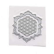 Self Adhesive Brass Stickers, Scrapbooking Stickers, for Epoxy Resin Crafts, Flower, Platinum, 3.5x3.2x0.05cm(DIY-I044-21P)