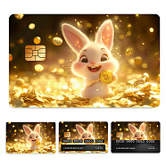 Plastic Waterproof Card Stickers, Self-adhesion Card Skin for Bank Card Decor, Rectangle, Rabbit, 140x190mm(STIC-WH0032-273)