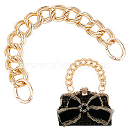 Zinc Alloy Double Link Chain Bag Straps, with Spring Gate Ring, for Handbag Handle Replacement Accessories, Golden & Light Gold, 33cm(FIND-WH0143-65KCG)