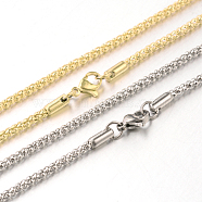 304 Stainless Steel Popcorn Chain Necklaces, with Lobster Claw Clasps, Mixed Color, 15.7 inch(39.9cm)x2.5mm(NJEW-J032-22)