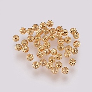 Brass Spacer Beads, Nickel Free, Real 18K Gold Plated, Lantern, 3x2.5mm, Hole: 1mm(X-KK-Q735-289G)