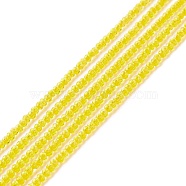 Transparent Glass Beads Strands, Faceted, Round, Yellow, 2mm, Hole: 0.6mm, about 182~201pcs/strand, 14.57~15.24 inch((37~38.7cm)(GLAA-C019-01A-24)