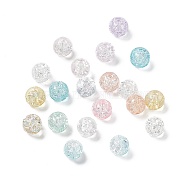 Transparent Crackle Glass Beads, Round, Mixed Color, 8x7.5mm, Hole: 1.6mm, about 1515pcs/1000g(GLAA-P029-01)