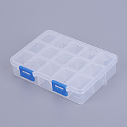 Organizer Storage Plastic Box, Adjustable Dividers Boxes, Rectangle, Dodger Blue, 14x10.8x3cm, Compartment: 3x2.5cm, 15 compartment/box(CON-WH0001-05)