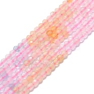 Natural Morganite Beads Strands, Faceted, Round, 2mm, Hole: 0.6mm, about 154pcs/strand, 15.16''~15.55''(38.5~39.5cm)(G-P457-A01-12)
