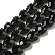 Natural Obsidian Beads Strands, Faceted, Heart, 8x8x4.5mm, Hole: 0.9mm, about 51~53pcs/strand, 14.57''~15.04''(37~38.2cm)(G-P544-E02-01)