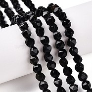 Natural Obsidian Beads Strands, Round, Faceted, 5.5~6x5.5~6.5mm, Hole: 1mm, about 60~62pcs/strand, 14.17~14.88''(36~37.2cm)(G-T138-215)