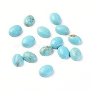 Natural Magnesite Cabochons, Dyed, Oval, Deep Sky Blue, 10x8x4mm(TURQ-L031-038A-01)