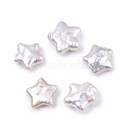 Natural Baroque Keshi Pearl Beads, Freshwater Pearl Beads, No Hole, Star, Seashell Color, 11.5~14x12~14.5x4~7mm(PEAR-N020-P20)
