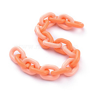 Handmade Acrylic Cable Chains, Orange, Links: 19x14x4mm, 39.37 inch(1m)/strand(AJEW-JB00641-02)