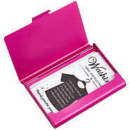 Aluminium Alloy Business Cards Stroage Box, Hand-push Type, Rectangle, Deep Pink, 65x93x10mm, 2pcs(AJEW-GF0002-60E)