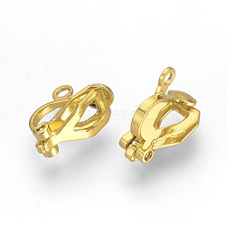 Iron Clip-on Earring Findings, Golden, 12x6x10mm, Hole: 1.5mm(X-KK-R071-06G)