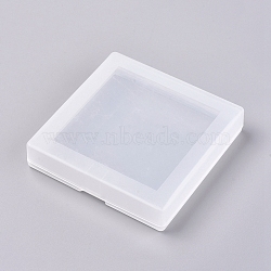 Empty Polypropylene (PP) Storage Containers Box Case, with Lids, Square, Clear, 9x9x1.8cm, Inner Size: 8.45x8.45cm(CON-WH0070-08)