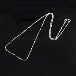 925 Sterling Silver Necklaces, Cable Chains, with Spring Ring Clasps, Platinum, 18 inch, 1.8mm(STER-M034-33B)