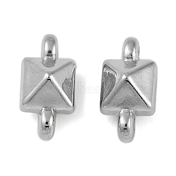 CCB Plastic Connector Charms, Pyramid Links, Platinum, 14x7x6.5mm, Hole: 2mm(CCB-G020-12P)