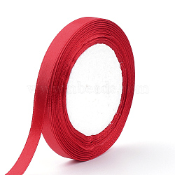 High Dense Single Face Satin Ribbon, Polyester Ribbon, Christmas Ribbon, Red, 1/4 inch(6~7mm), about 25yards/roll, 10rolls/group, about 250yards/group(228.6m/group)(SRIB-Q009-6mm-163)