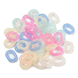 Imitation Jelly Acrylic Linking Rings, Quick Link Connectors, for Cable Chain Making, Oval, Mixed Color, 19x14x4.5mm, Inner Diameter: 11x16mm, about 769pcs/500g(JACR-Q058-01)