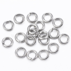 304 Stainless Steel Jump Rings, Open Jump Rings, Stainless Steel Color, 18 Gauge, 5x1mm, Inner Diameter: 3mm(A-STAS-H555-11P)